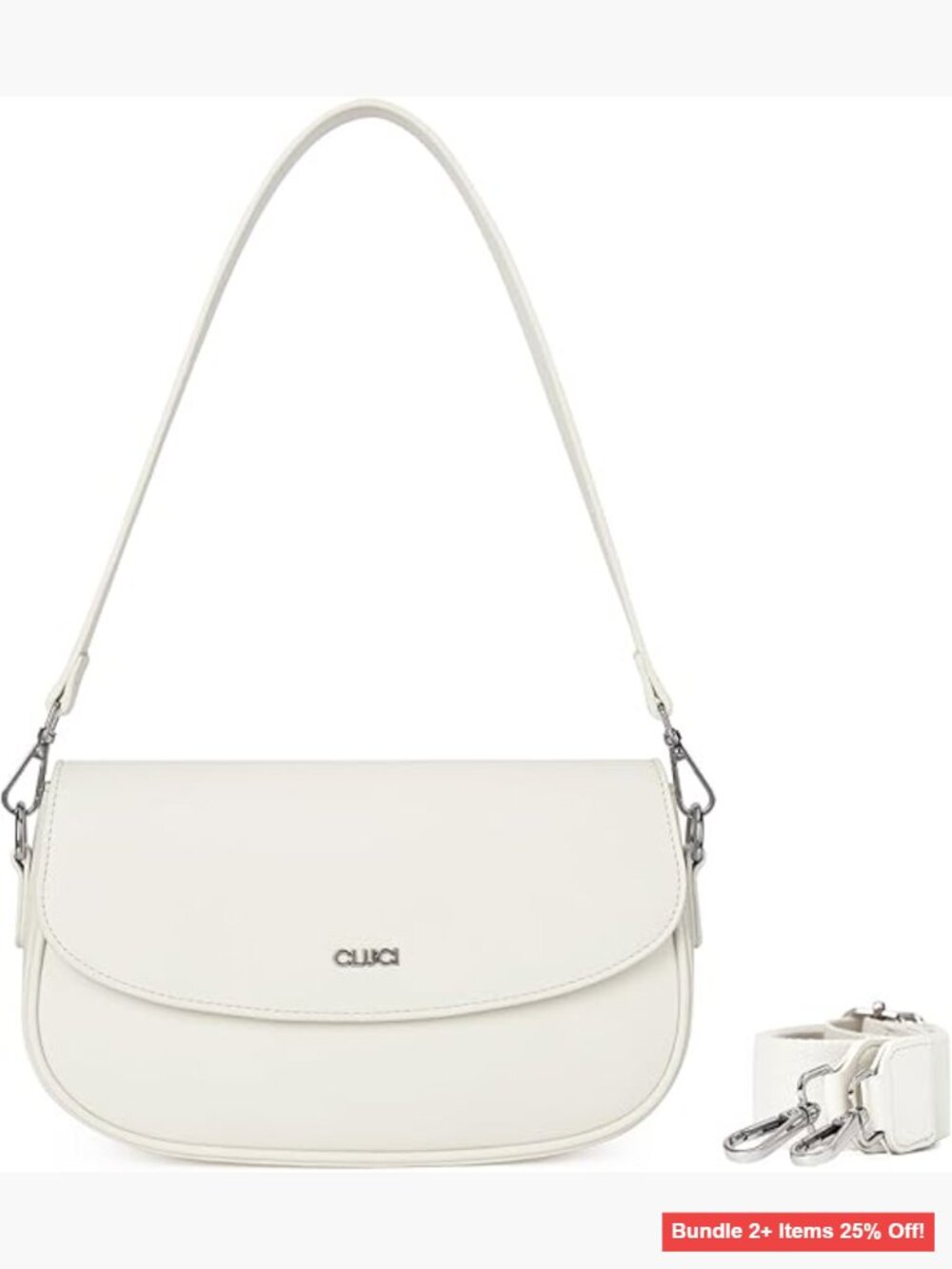 Small Vegan Leather Crossbody Bag with Removable Straps, Hobo Style